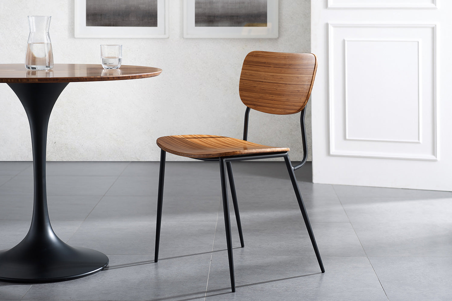 Greenington - Soho 36" Round Table in Amber, Moso Bamboo