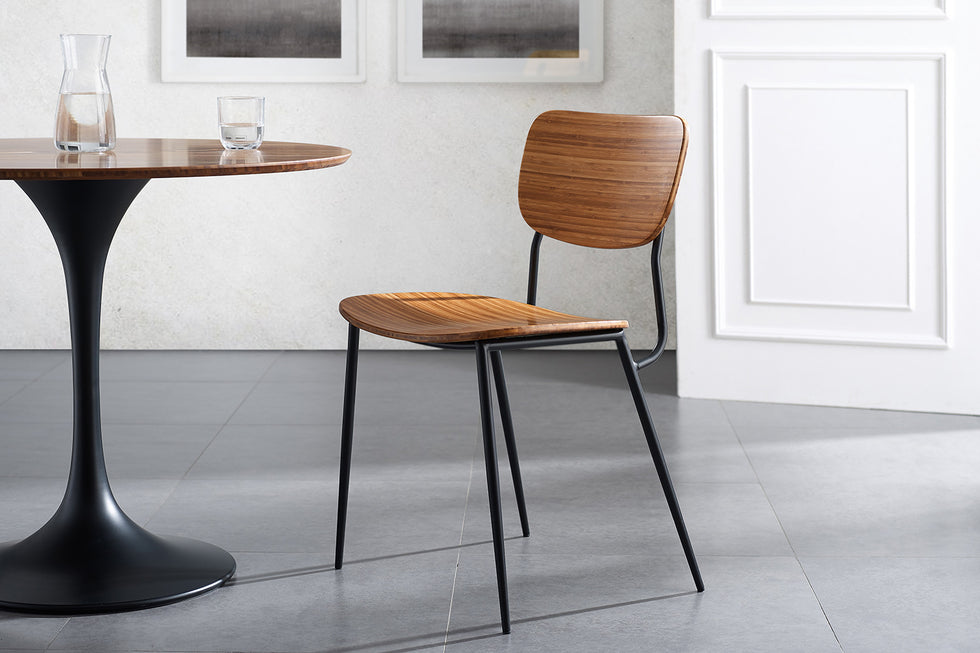Greenington - Soho 36" Round Table in Amber, Moso Bamboo
