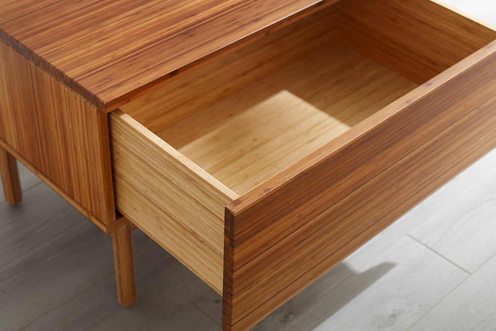 Greenington - Ventura 1 Drawer Nightstand in Amber, Solid Moso Bamboo