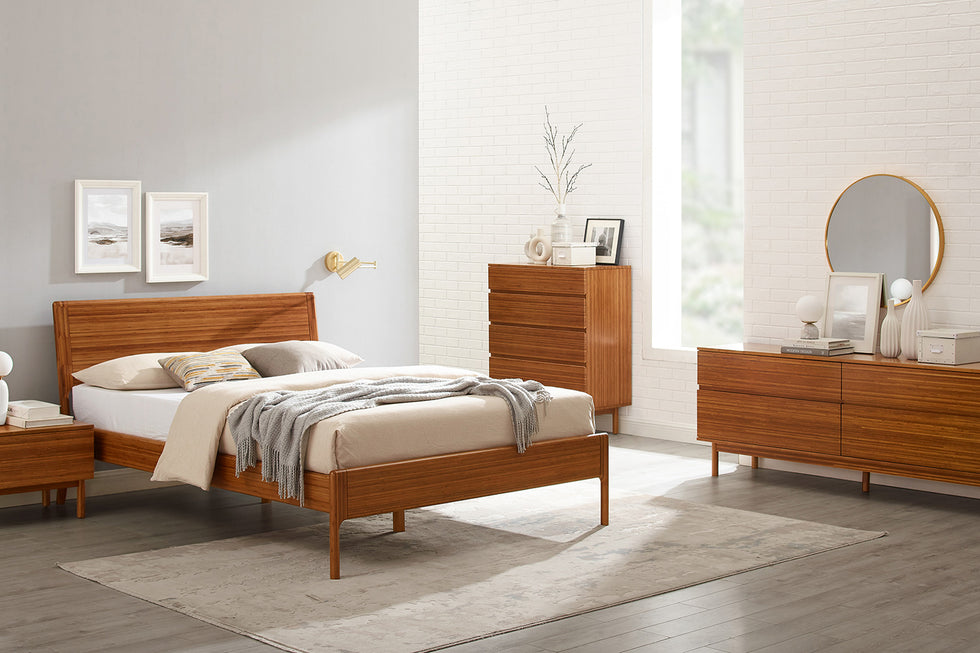 Greenington - Ventura 1 Drawer Nightstand in Amber, Solid Moso Bamboo