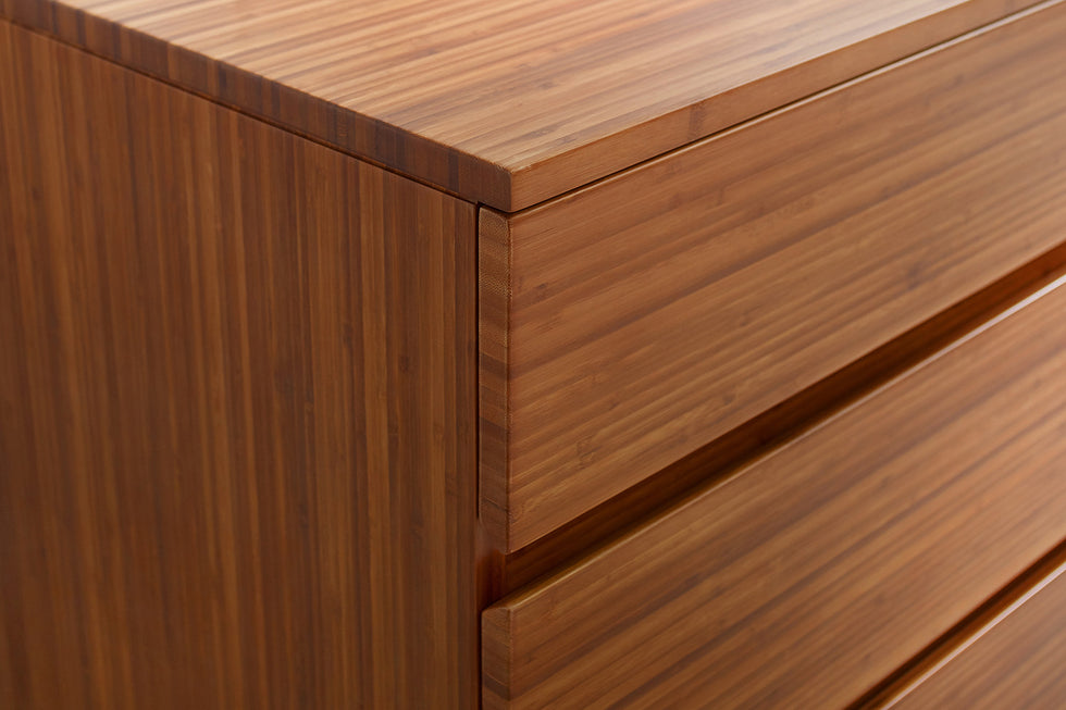 Greenington - Ventura 4 Drawer High Chest in Amber, Solid Moso Bamboo