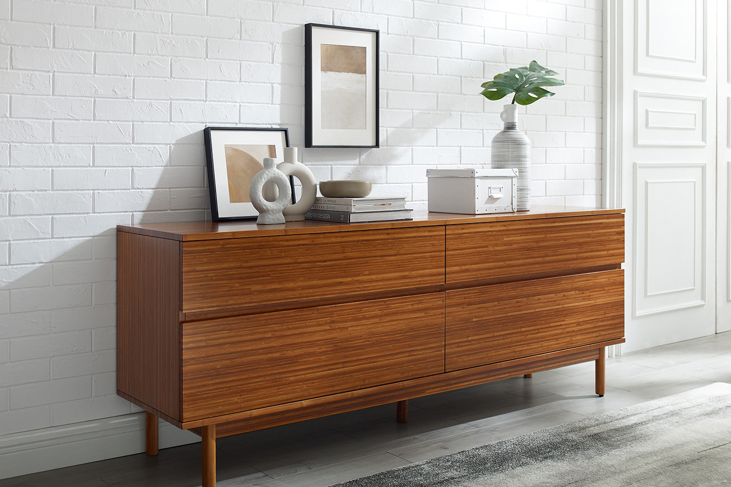 Greenington - Ventura 4 Drawer Double Dresser in Amber, Solid Moso Bamboo