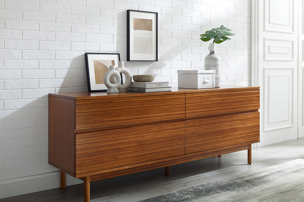 Greenington - Ventura 4 Drawer Double Dresser in Amber, Solid Moso Bamboo