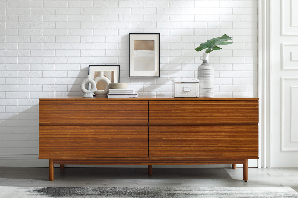 Greenington - Ventura 4 Drawer Double Dresser in Amber, Solid Moso Bamboo