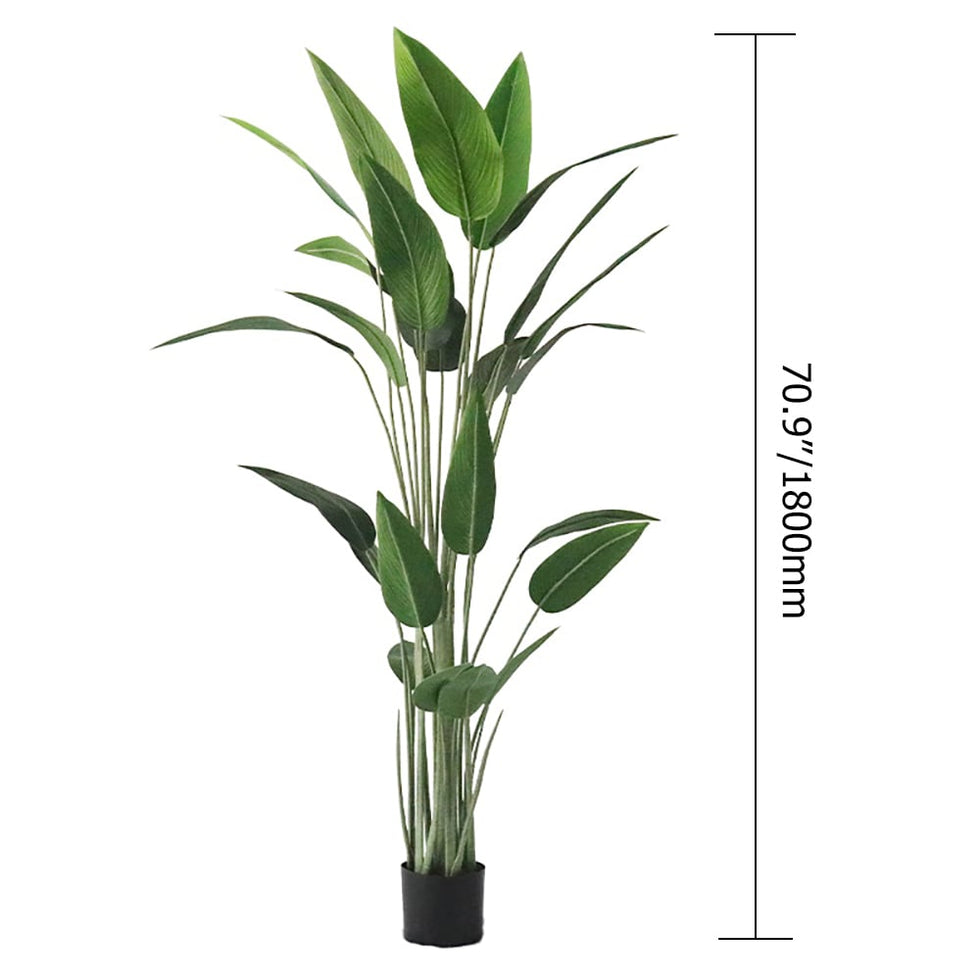 HMR - 70.9" Artificial Canna Tree 1-Piece Faux Plastic Indoor & Outdoor Plant