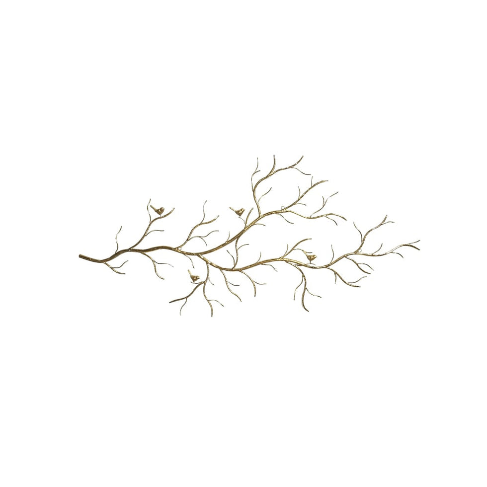 HMR - Luxury Creative Metal Branch & Birds Wall Decor Home Art in Gold in Living Room