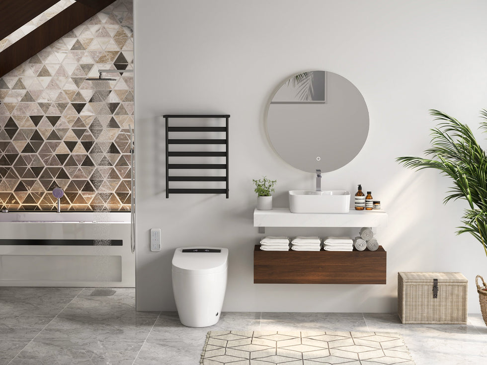 HMR - 24" Frameless Round LED Bathroom Vanity Mirror Acrylic Anti-Fog Wall Mirror