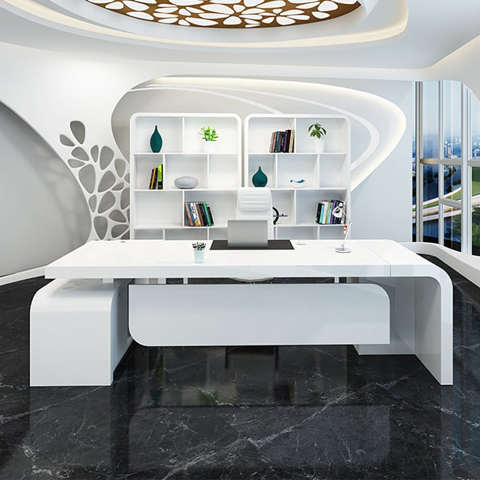 HMR - Chicent L-shaped Modern Executive Desk with Ample Storage