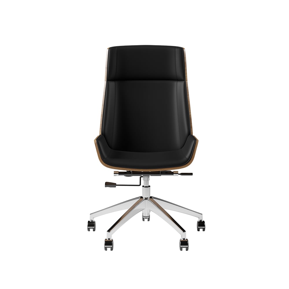 HMR - Faux Leather Office Chair Desk Chair with Wheels & Adjustable Height