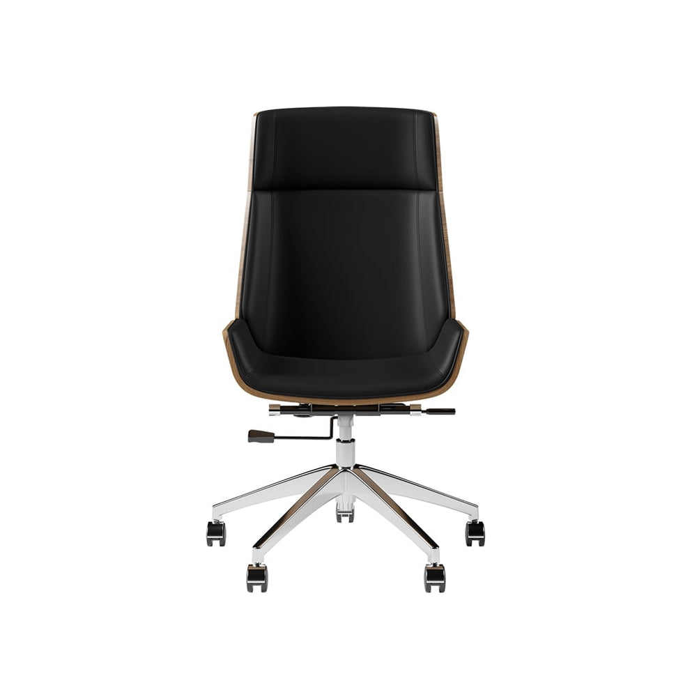 HMR - Faux Leather Office Chair Desk Chair with Wheels & Adjustable Height
