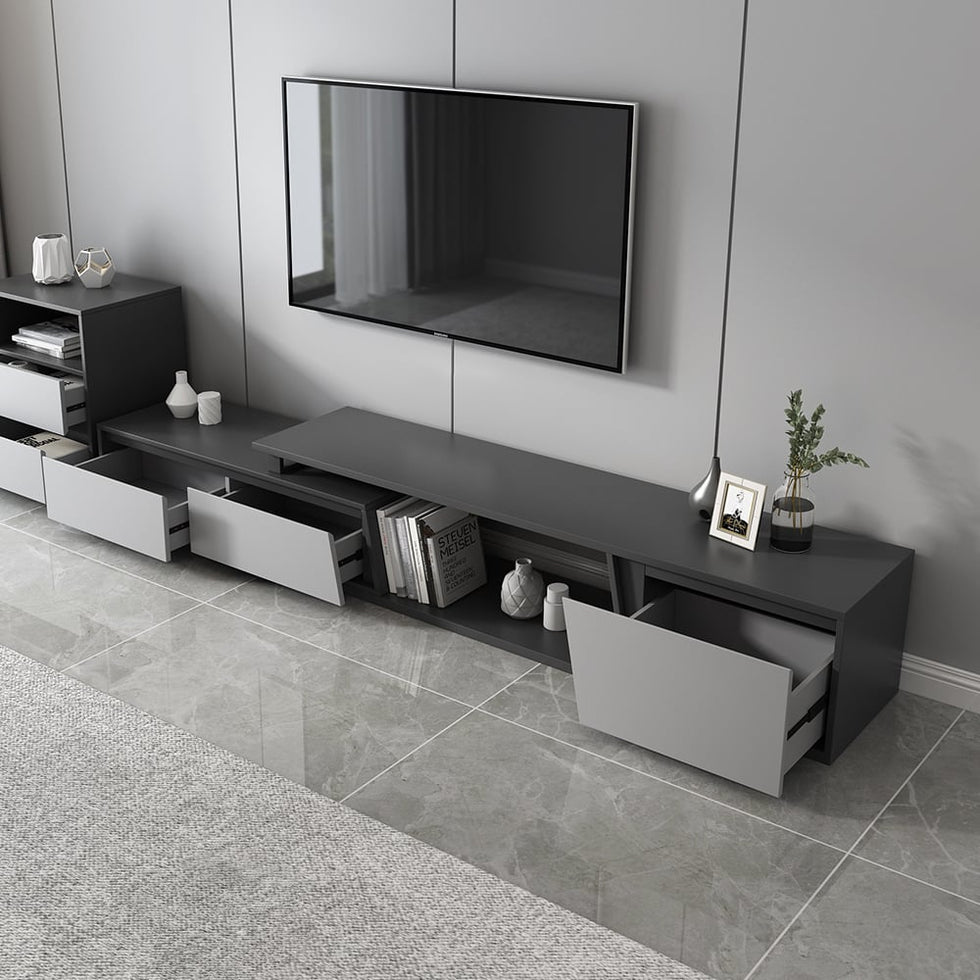 HMR - Fero Extendable TV Stand with 3 Drawers (71"-120")