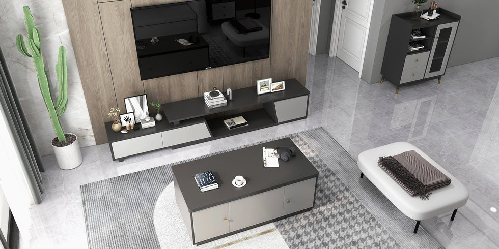 HMR - Fero Extendable TV Stand with 3 Drawers (71"-120")