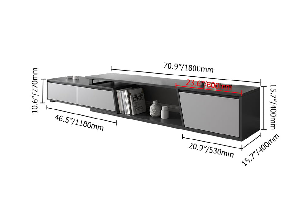 HMR - Fero Extendable TV Stand with 3 Drawers (71"-120")