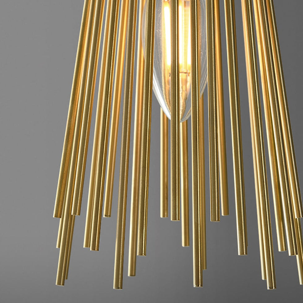 HMR - Jella Modern Light Brass Wall Sconce in Wheat-Straw Lampshade