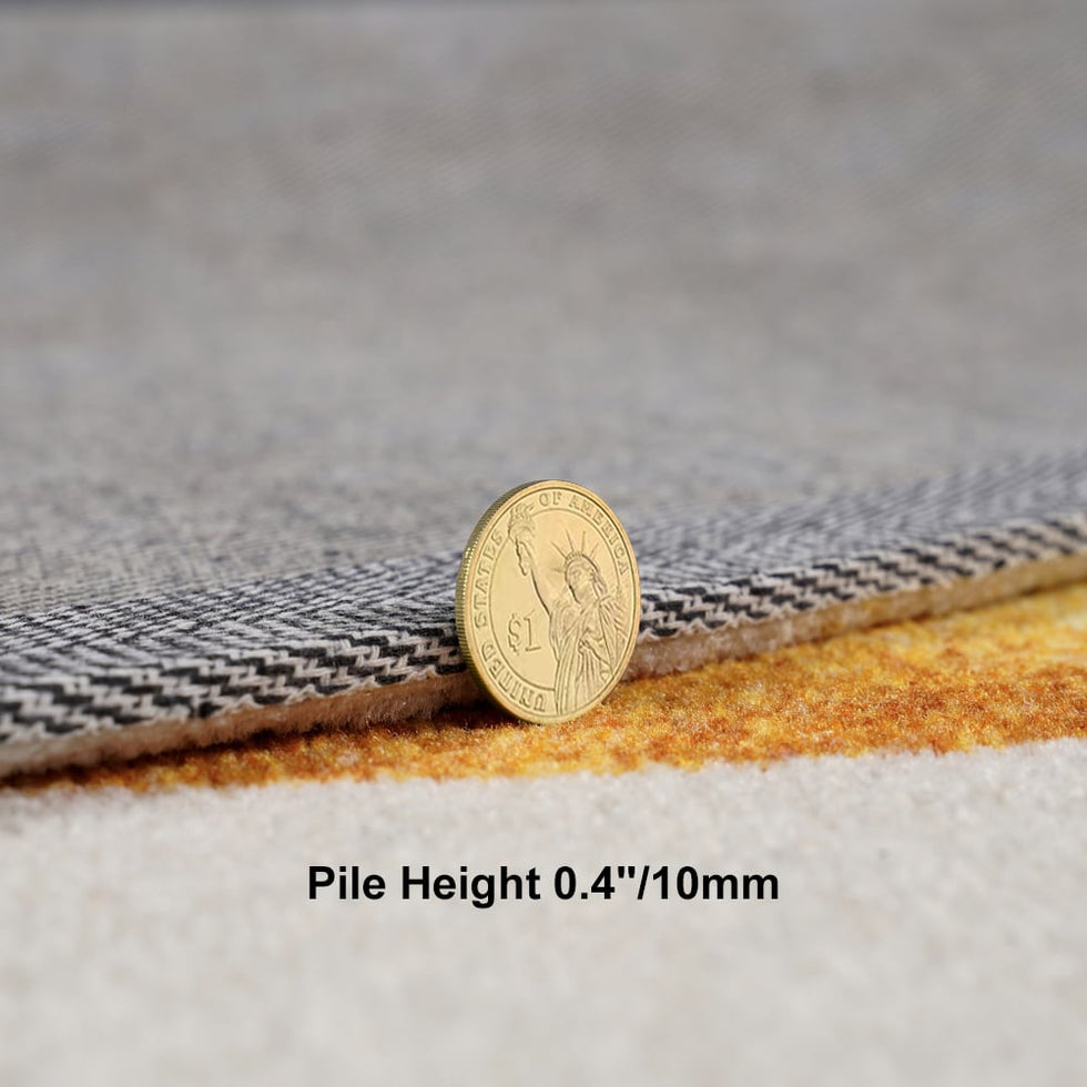 HMR - Circular Modern & Creative & Light Luxury Khaki & Yellow Area Rug Nylon Rug