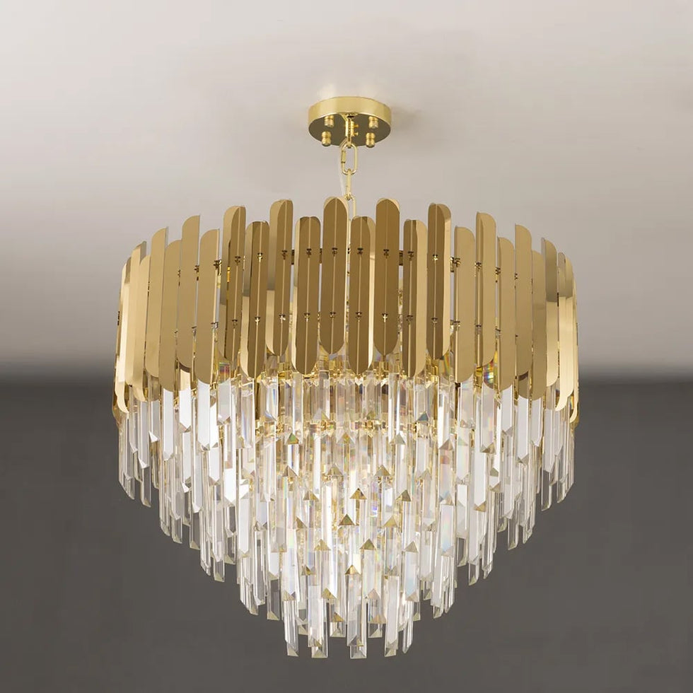 HMR - Kitoney Modern Tiered Crystal Chandelier with Adjustable Chain