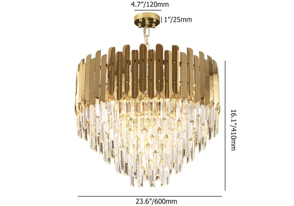 HMR - Kitoney Modern Tiered Crystal Chandelier with Adjustable Chain