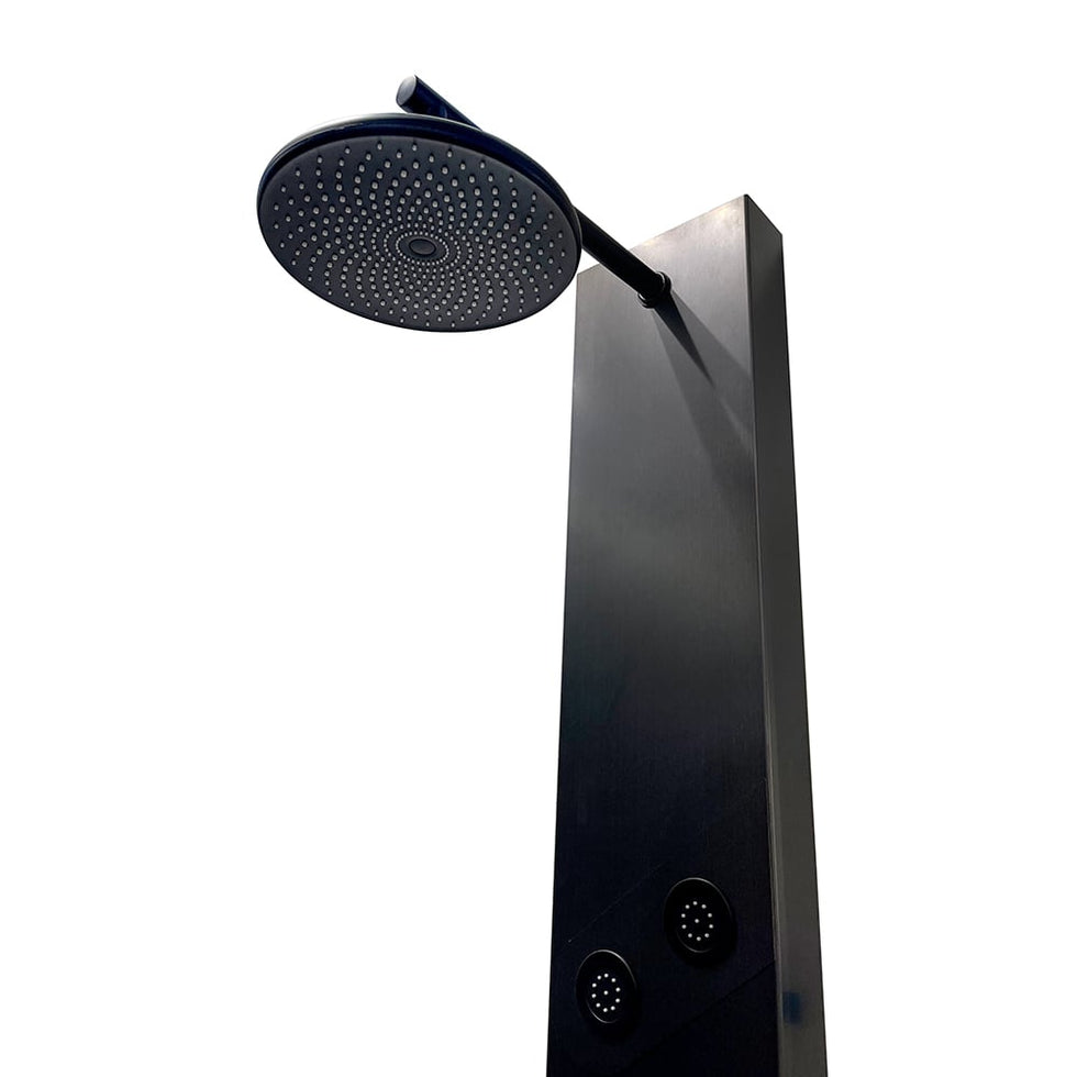 HMR - 55" Black Rainfall Shower Panel with Handheld Shower Adjustable Showerhead & Body Jets