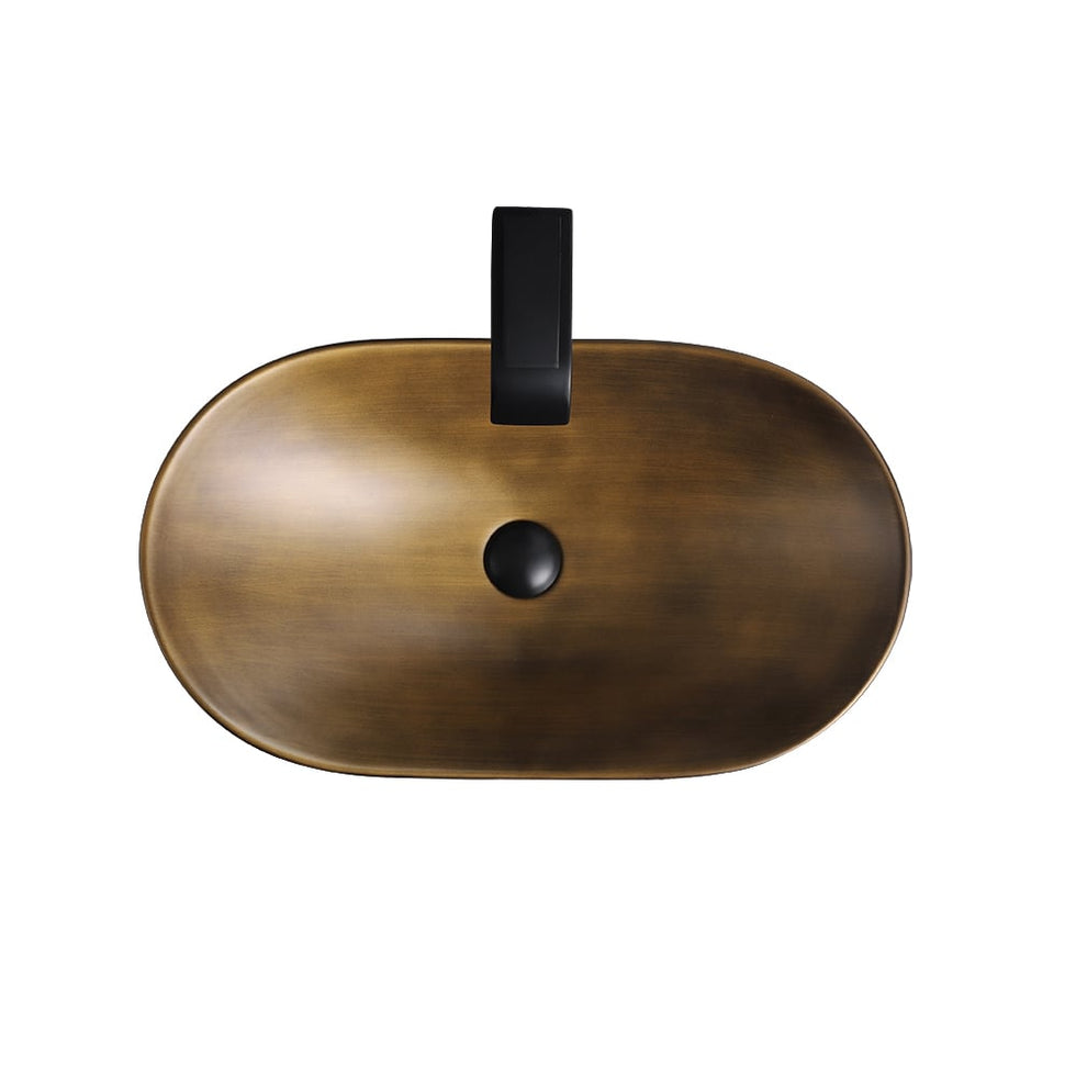 HMR - Gold Ceramic Vessel Bathroom Wash Sink Boat Shaped