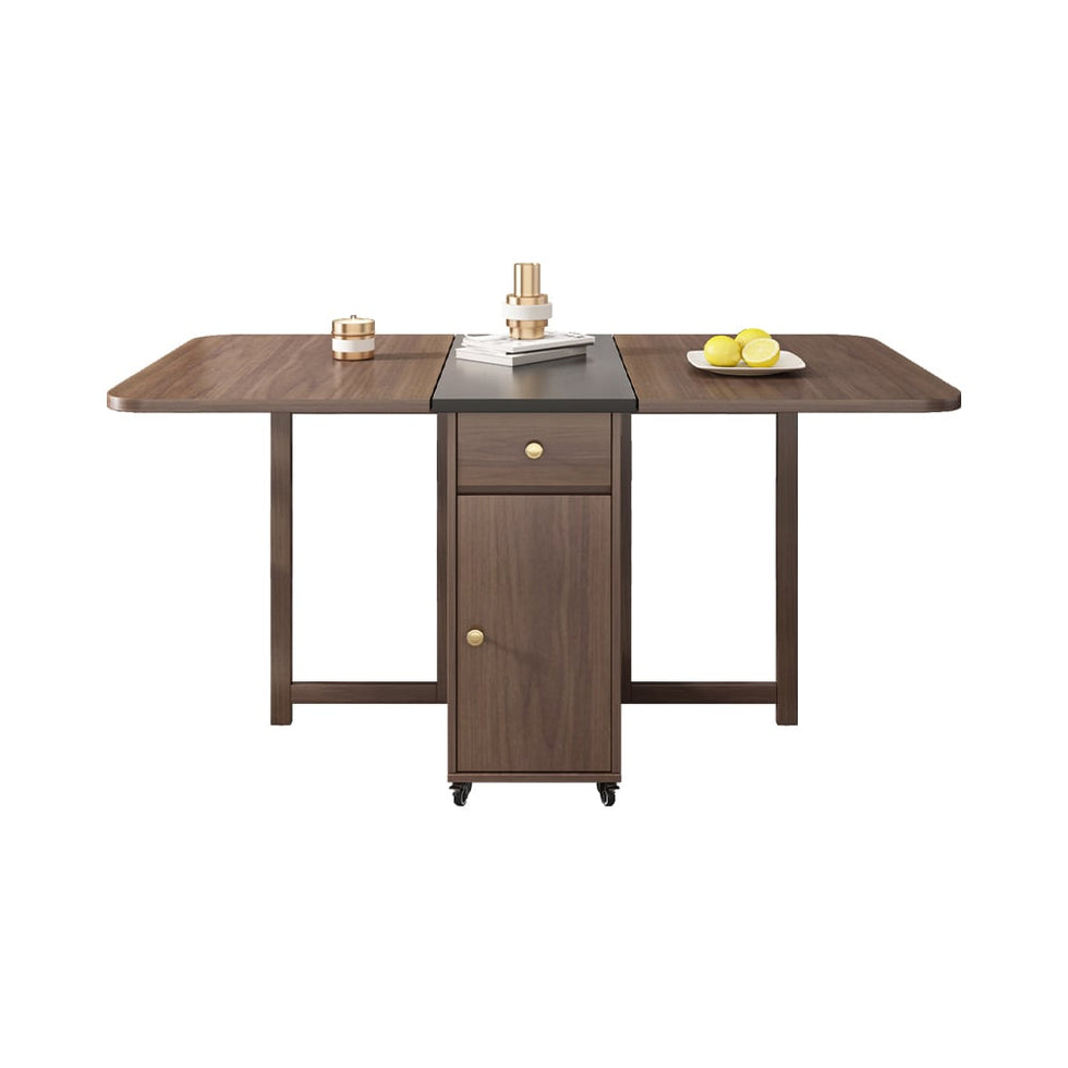 HMR - Dining Set 59.1" Modern Rectangle Folding Wood Dining Table with 4 Chairs