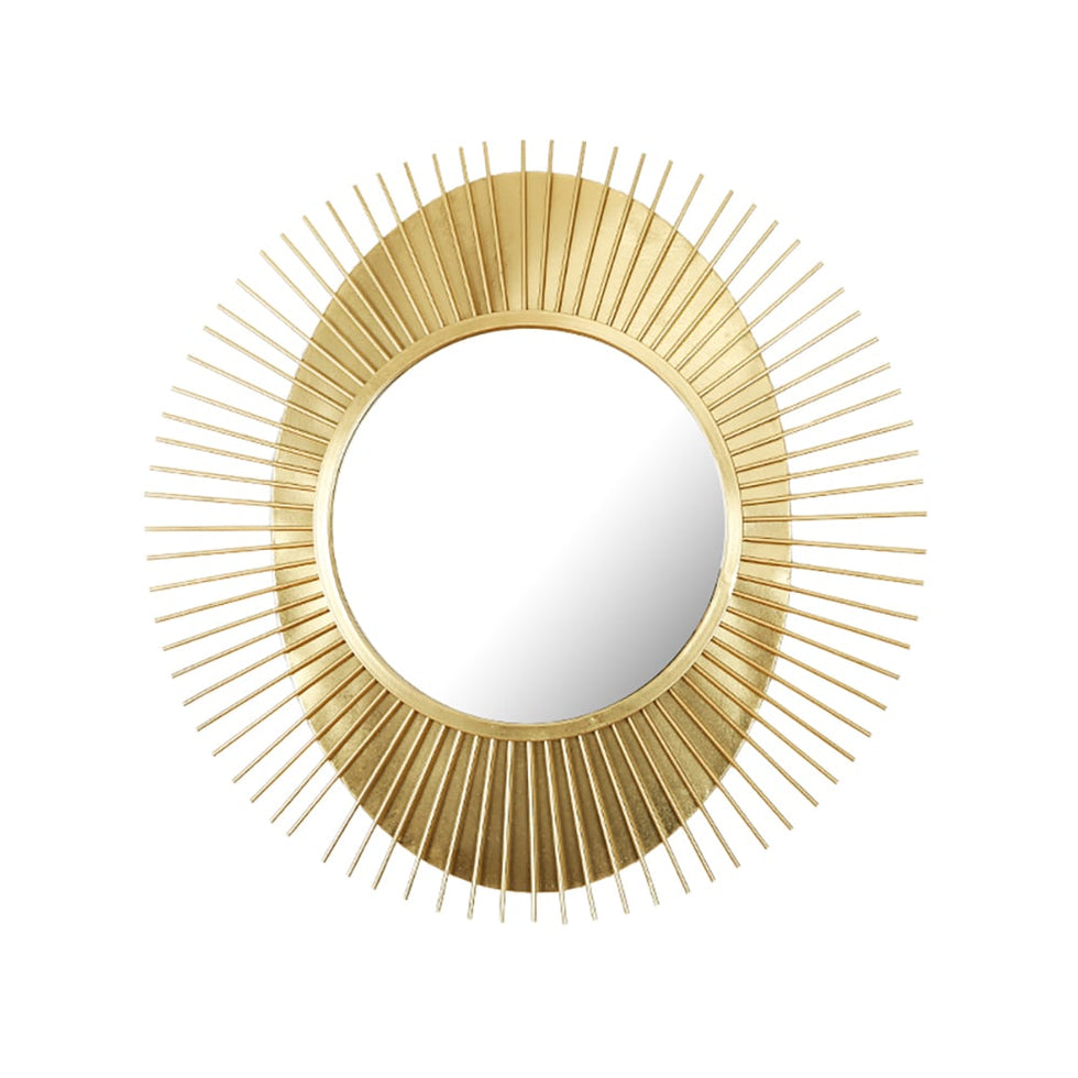 HMR - 36" Luxury Creative Sunburst Gold Metal Wall Mirror Home Decor for Living Room