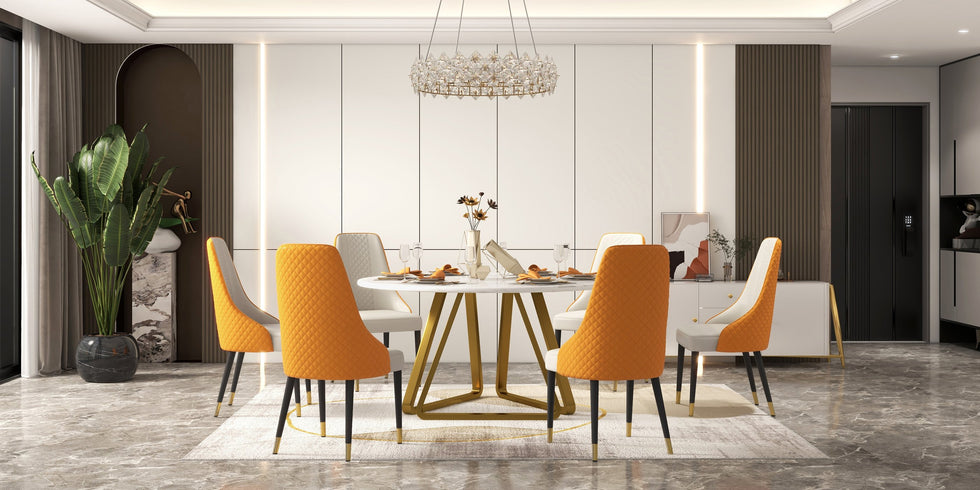 HMR - Modern Beige & Gold Rectangle Area Rug