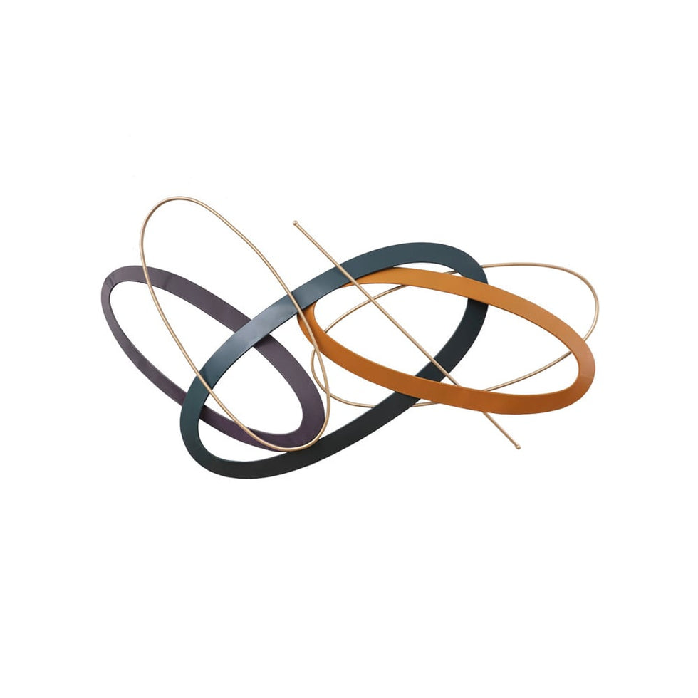 HMR - Modern Geometric Metal Wall Decor Overlapping Creative Wall Art Multi-color Living room
