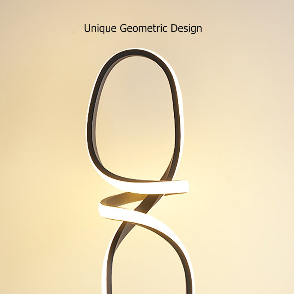 HMR - Minimalist LED Table Lamp in Black Geometric Beside Table Lamp