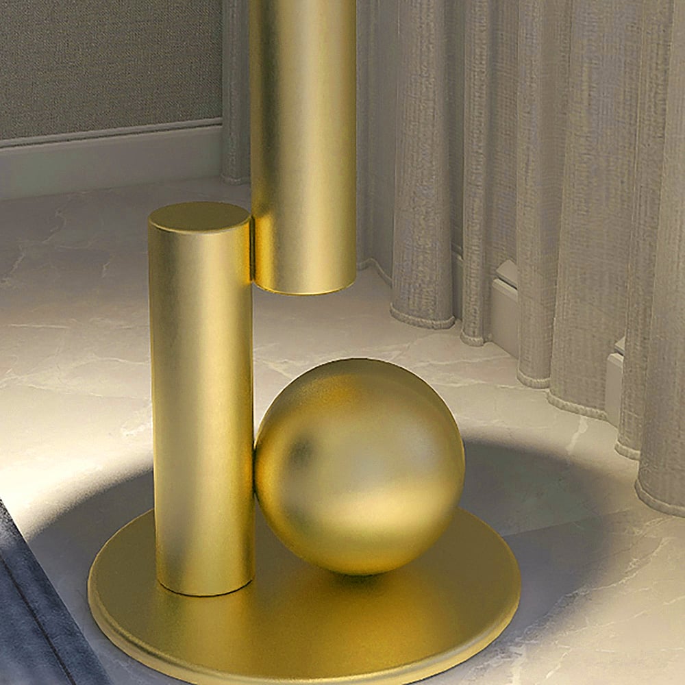 HMR - Modern Round End Table with Abstract Metal Base