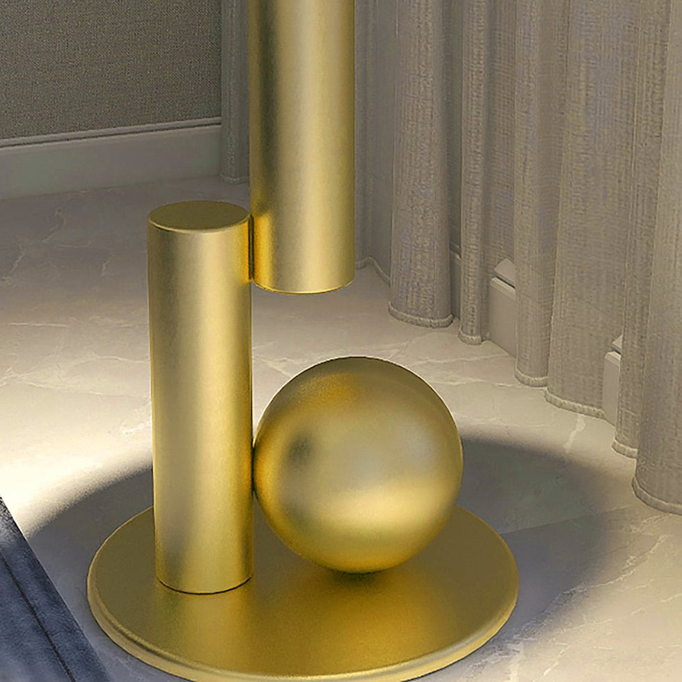 HMR - Modern Round End Table with Abstract Metal Base