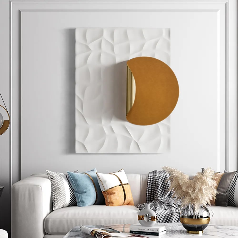 HMR - Modern Rectangle Metal Wall Decor Background Geometric 3D Wall Art for Livingroom