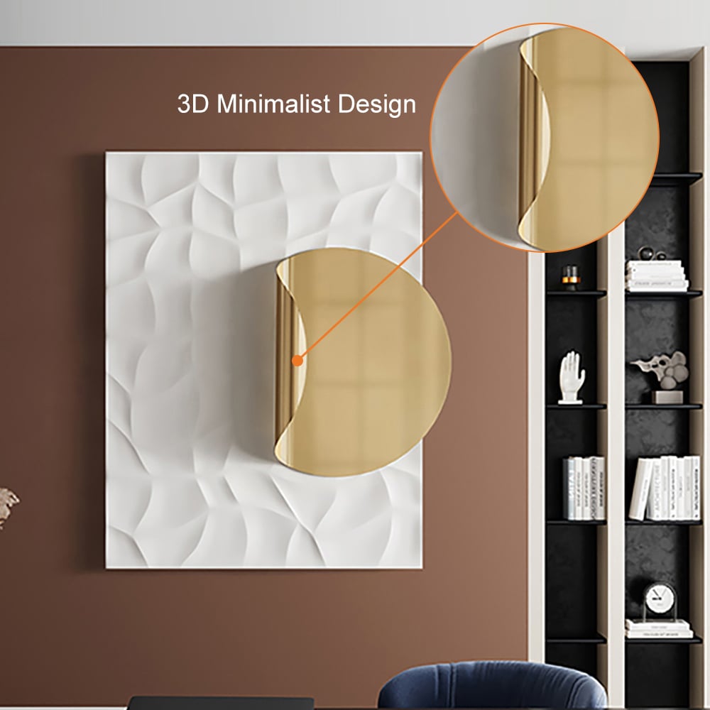 HMR - Modern Rectangle Metal Wall Decor Background Geometric 3D Wall Art for Livingroom