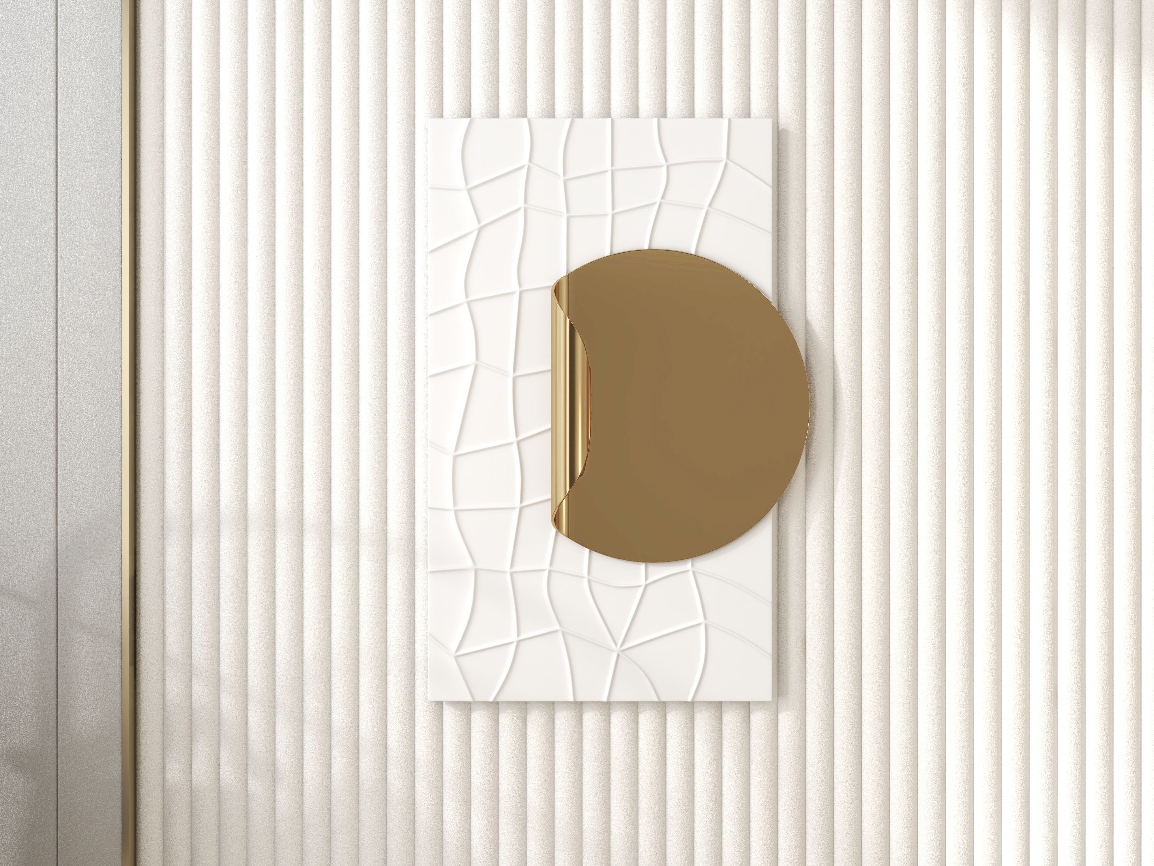HMR - Modern Rectangle Metal Wall Decor Background Geometric 3D Wall Art for Livingroom