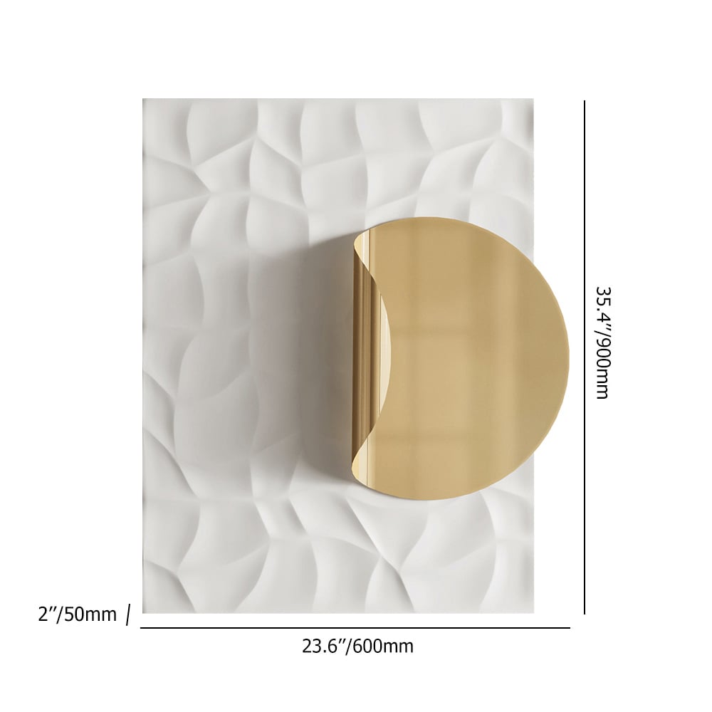 HMR - Modern Rectangle Metal Wall Decor Background Geometric 3D Wall Art for Livingroom