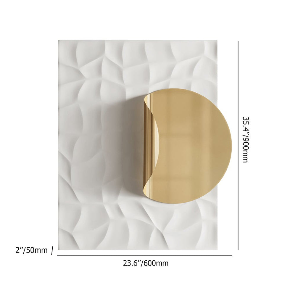 HMR - Modern Rectangle Metal Wall Decor Background Geometric 3D Wall Art for Livingroom
