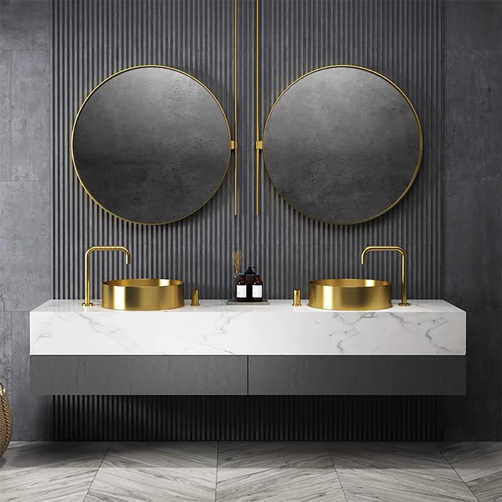 HMR - Contemporary Round Stainless Steel Vessel Sink Luxury Wash Sink