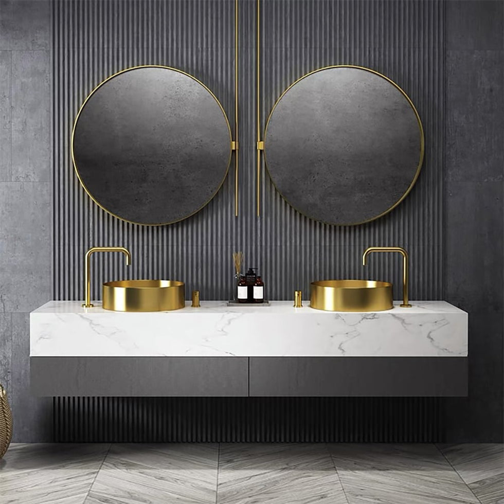 HMR - Contemporary Round Stainless Steel Vessel Sink Luxury Wash Sink