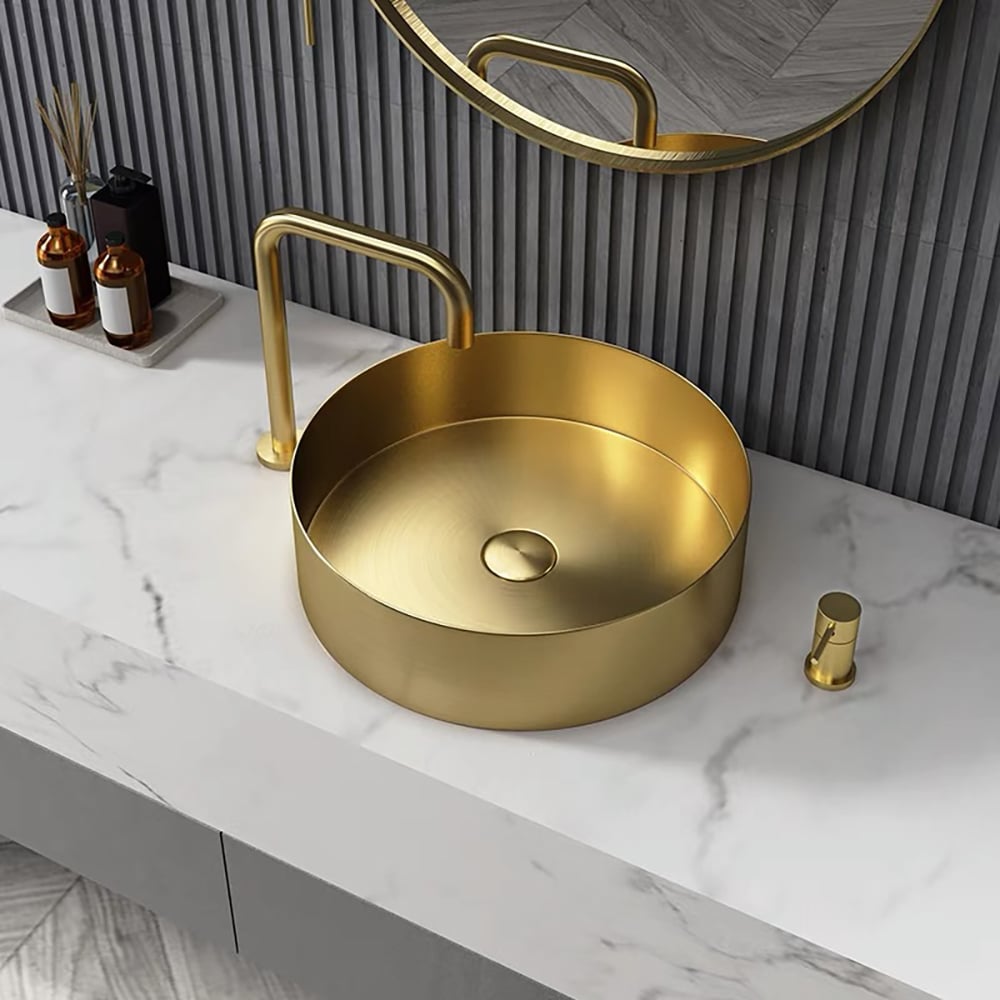 HMR - Contemporary Round Stainless Steel Vessel Sink Luxury Wash Sink
