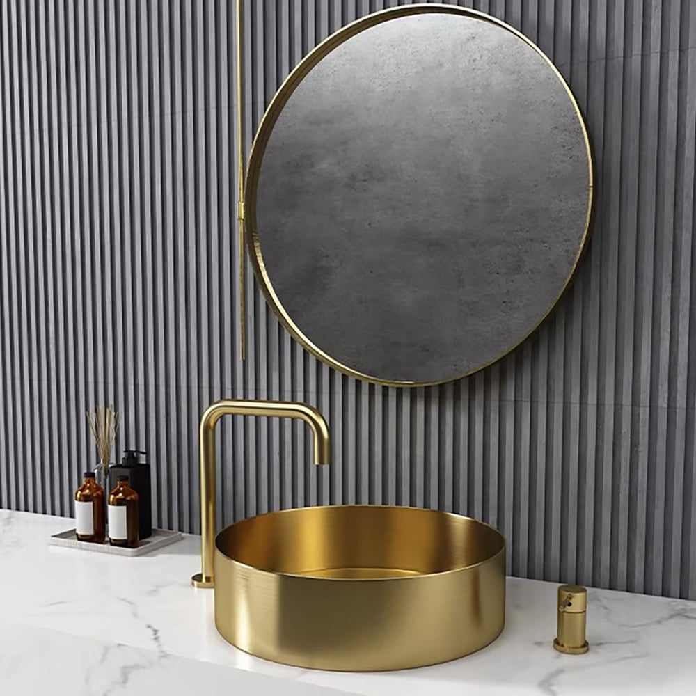 HMR - Contemporary Round Stainless Steel Vessel Sink Luxury Wash Sink