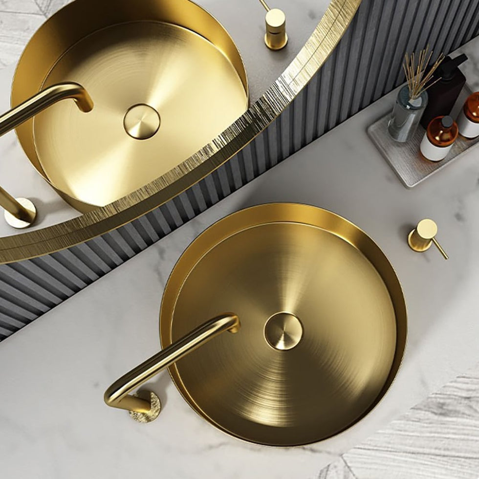 HMR - Contemporary Round Stainless Steel Vessel Sink Luxury Wash Sink