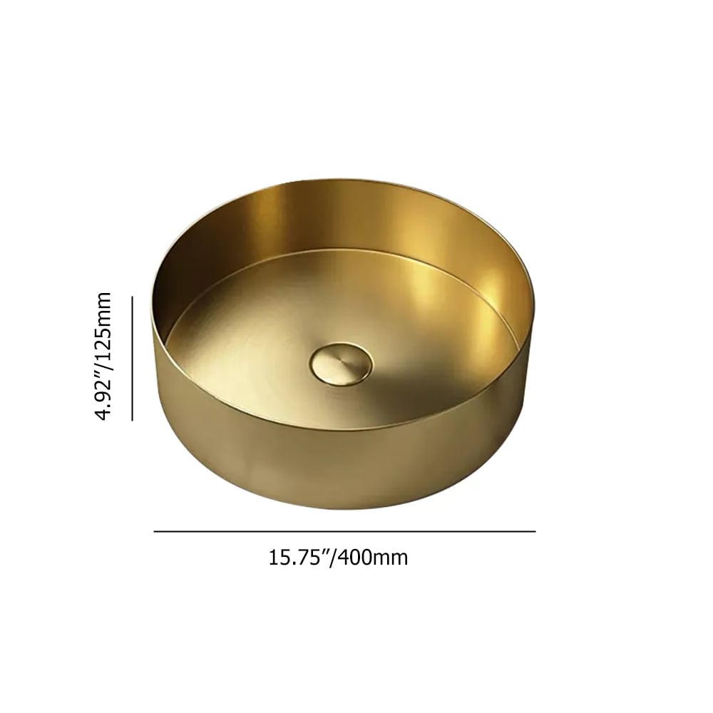 HMR - Contemporary Round Stainless Steel Vessel Sink Luxury Wash Sink