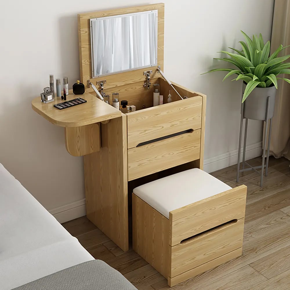 HMR - Nordic Flip Top Makeup Vanity Mini with Stool & Mirror