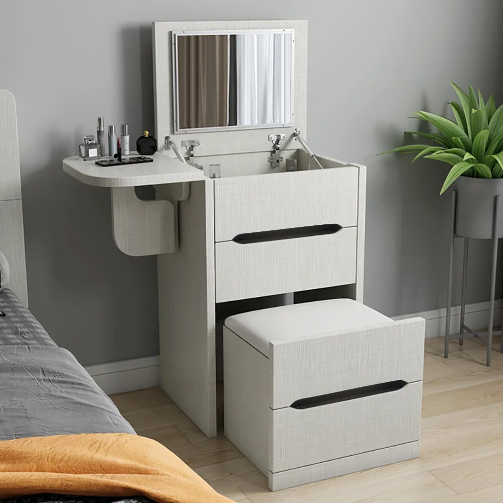 HMR - Nordic Flip Top Makeup Vanity Mini with Stool & Mirror