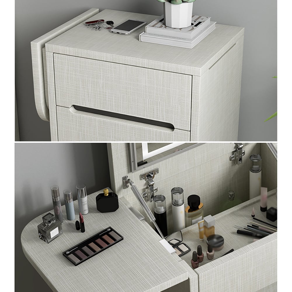 HMR - Nordic Flip Top Makeup Vanity Mini with Stool & Mirror