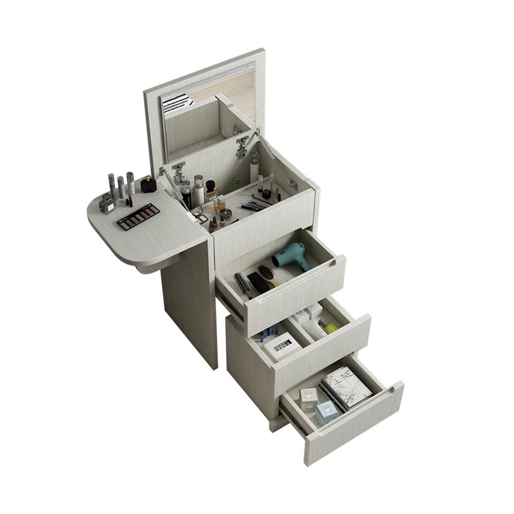 HMR - Nordic Flip Top Makeup Vanity Mini with Stool & Mirror