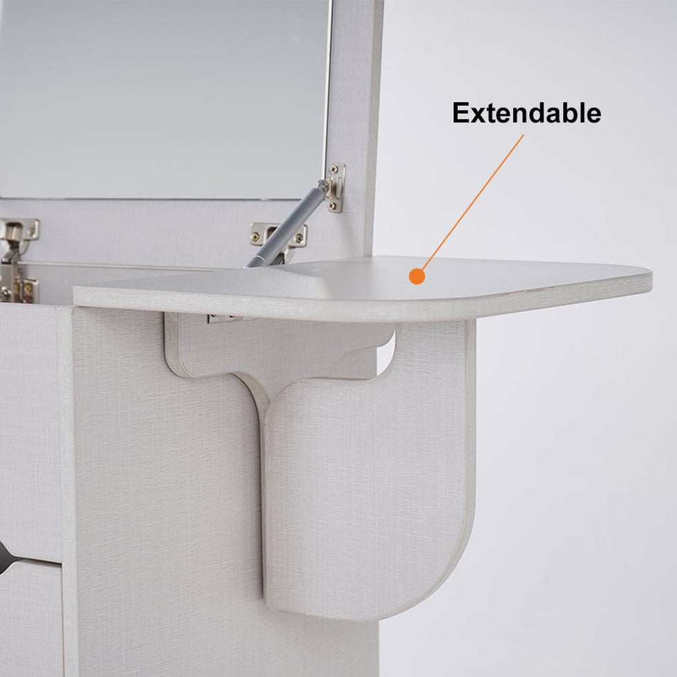 HMR - Nordic Flip Top Makeup Vanity Mini with Stool & Mirror