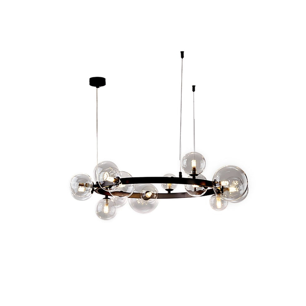 HMR - Bubi Modern Black Glass Bubble Chandelier for Living Room and Dining Room