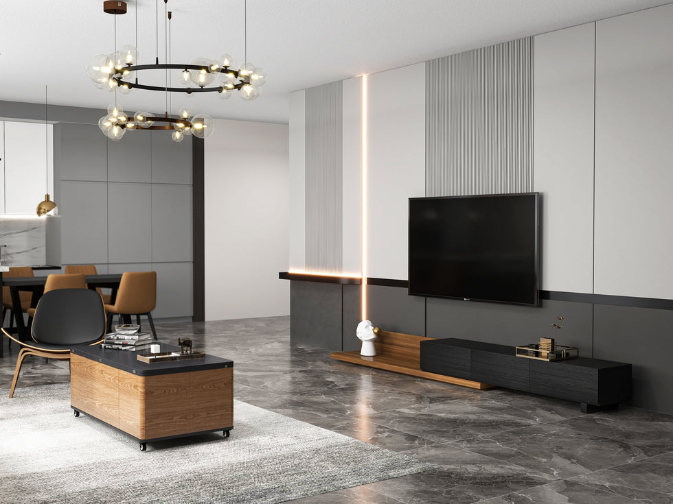 HMR - Bubi Modern Black Glass Bubble Chandelier for Living Room and Dining Room