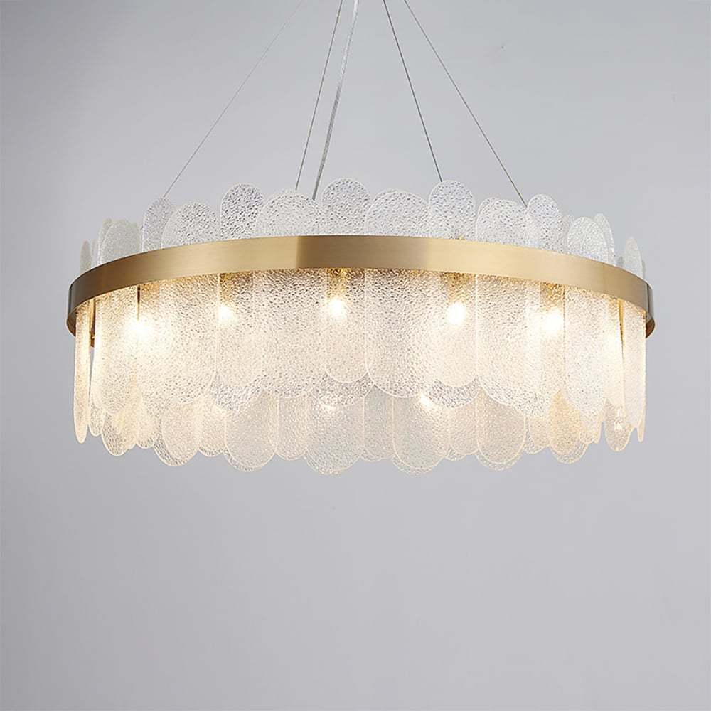 HMR - Revel Modern Round Tiered Clear Glass Chandelier