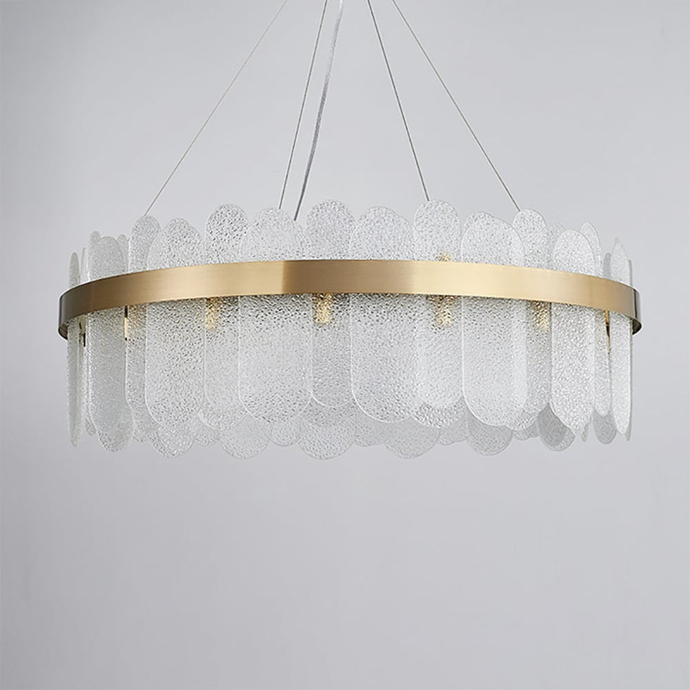 HMR - Revel Modern Round Tiered Clear Glass Chandelier